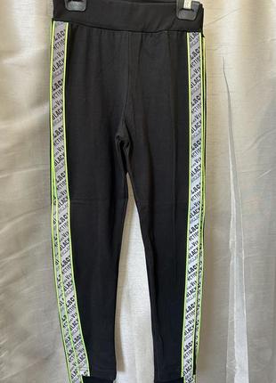 Хлопковые лосины со светоотражающими лампасами  122-164см