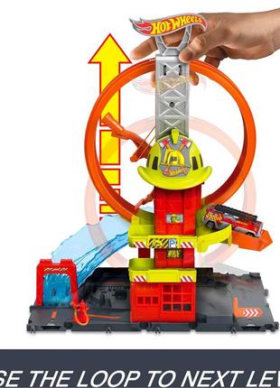 Хот вілс пожежна станція hot wheels city super loop fire station hkx41, хот вілс трек5 фото