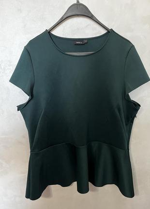 Топ блуза з баскою батал