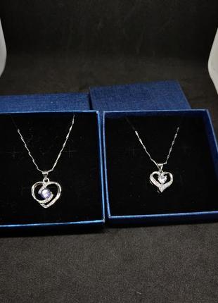 Подвеска ожерелье сердце украшено на шею подарок4 фото