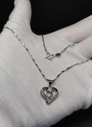 Подвеска ожерелье сердце украшено на шею подарок3 фото