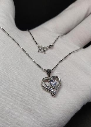 Подвеска ожерелье сердце украшено на шею подарок2 фото