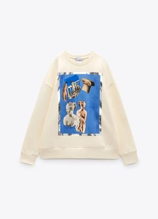 🔥🔥🔥 zara -60% свитшот флісовий venus молочный s, m, l