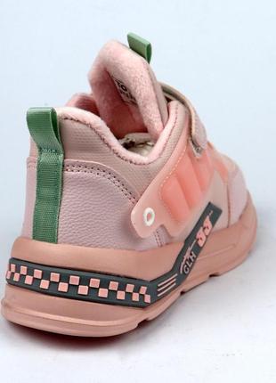 0227b тёплые розовые кроссовки для девочки на липучке тм том.м8 фото