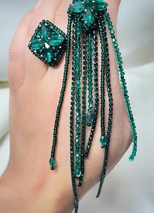 Серьги изумрудные