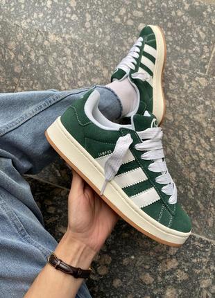 Мужские кроссовки adidas campus dark green cloud white 41-42-43-44-45