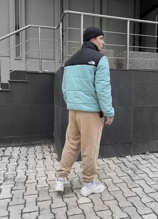 Куртка мужская зимняя tnf бирюзового цвета4 фото