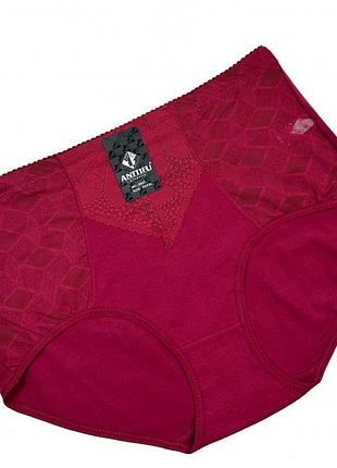 Трусы женские больших размеров antifu, 48 50 52, хлопок с кружевом