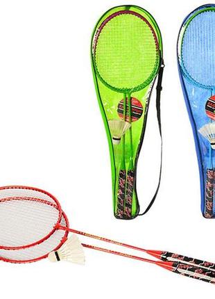 Бадминтон profi, железный, ракетки, волан, 3 цвета, ms0757-1