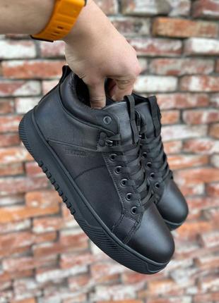 Мужские зимние кожаные ботинки черные, ботинки мужские натуральная кожа 330