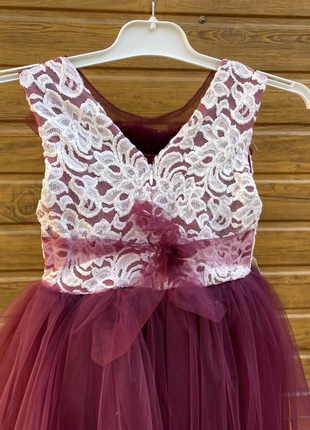 Сукня пишна вишнева3 фото