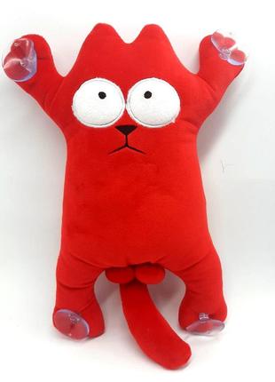 М'яка іграшка - сувенір «котик», на присосках 31см, червоний, 00284-134червоний