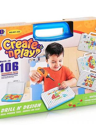 Игра развивающая мозаика-конструктор wtoys, 661-322