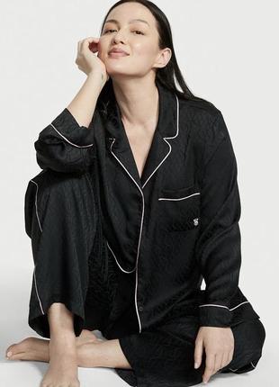 Атласна довга піжама комплект вікторія сікрет victoria’s secret