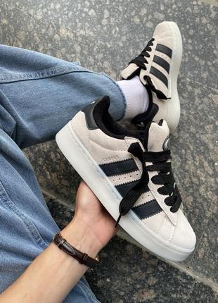 Женские кроссовки adidas campus aluminium core black 36-37-38-39-40-41