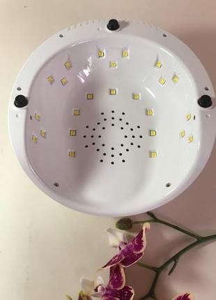 Гібридна лампа для сушіння гель-лаку global fashion 48w з дисплеєм і сенсором white g19 фото