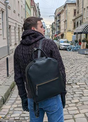 Рюкзак для чоловіків і жінок з натуральної шкіри bp_19_black