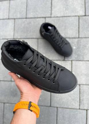 Кожаные мужские зимние ботинки