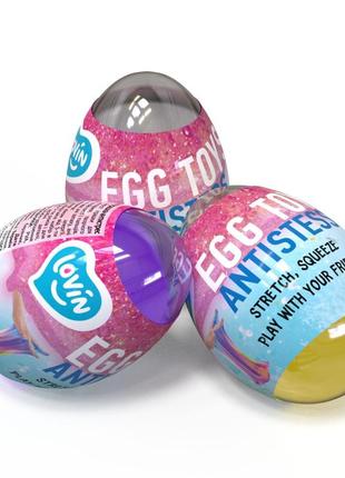 Лизун-антистресс egg toys neon lovin, яйцо 6см, 80133