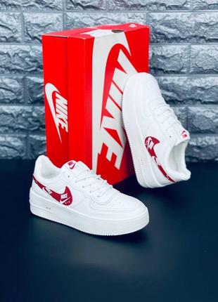 Женские кроссовки nike sb force skate white/red в белом цвете с красным значком новинка!7 фото