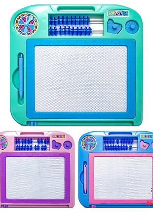 Детская магнитная доска для рисования с 2 штампами, счетами, часами, c1404