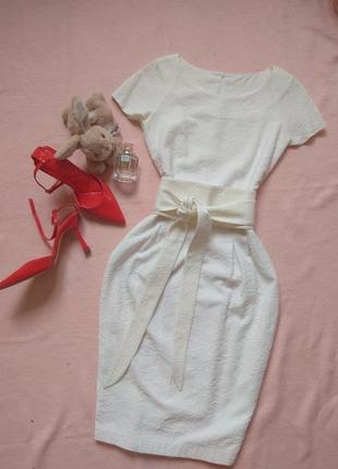 Платье белое нарядное свадебное р 34 xs 42, длина за колено