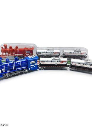 Поїзд іграшковий 2 кольори, з вагончиками, 538b-2y1 фото