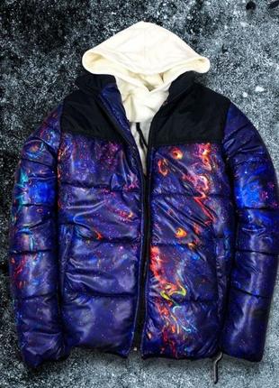 Куртка мужская  зимняя фиолетового цвета