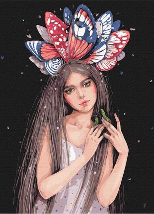 Картина за номерами "фарби метеликів" ©lesya_nedzelska_art ідейка 40х50 см, кно4996