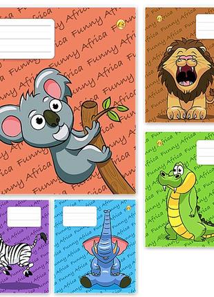 Зошит учнівський 12л. лінія люкс весела африка, 25шт/упак., те12100