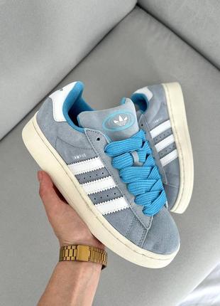 Жіночі кросівки блакитні adidas campus blue