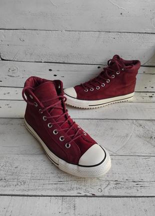 Демисезонные замшевые высокие кеды ботинки converse chuck taylor 42p