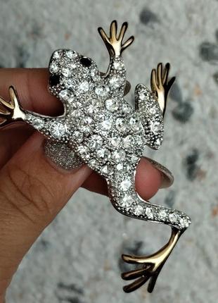 Pave jewellery брошка в серебряно-золотом тоне со стразами swarovski5 фото