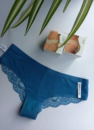 Модные трусики бразилианки julimex tanga бирюзовые с кружевом джулимекс танга morski