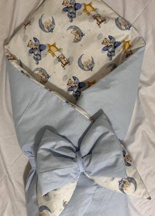 Конверт одеяло на выписку, конверт плед для новорожденного, весна лето1 фото