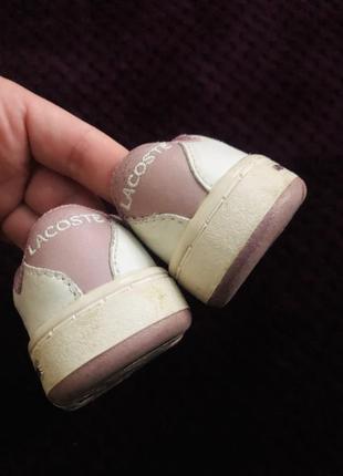 Lacoste оригинал! детские кроссовки на дипучках, натуральная кожа!5 фото