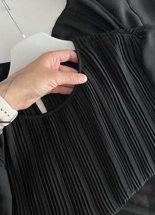 Блуза кофта жатка гофре черная длинная широкая длинный рукав свободный оверсайз10 фото
