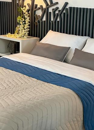 Покривало arcloud 140*215 стьобане двокольорове, 3793_zigzag_infinity+rainy_day