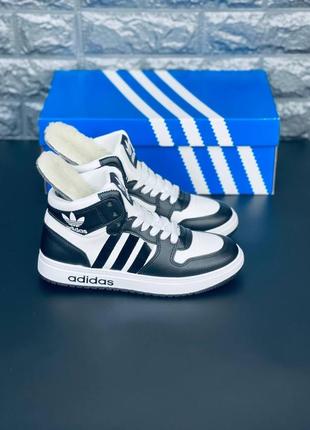 Adidas мужские кроссовки бело черные высокие adidas originals forum mid men’s sneakers adidas black/white высокие удобные,высокое качество