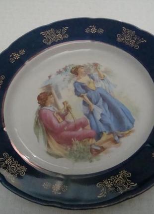 Винтажная тарелка кобальт фарфор ссср №880 ))