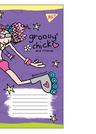 Тетрадь ученическая а5/12 линия yes groovy chick, 25шт/упак., 764501