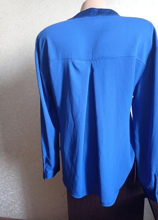 Синяя легкая блуза,длинный рукав.2 фото