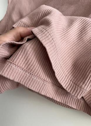 Гольф кофта светр рубчик лонгслів пудра рожевий довгий рукав горловина стійка7 фото