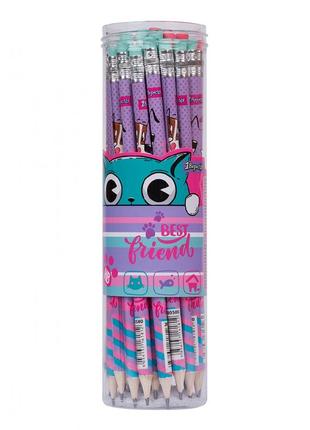 Карандаш ч/гр круглые с ластиком best friend, 36шт в упаковке, 280580