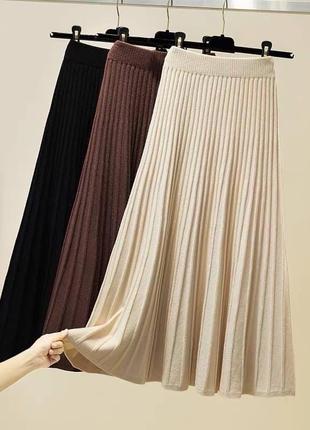 Трикотажные юбки плиссе1 фото