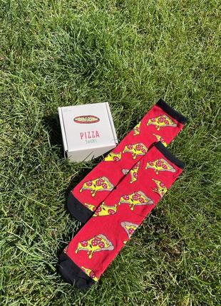 Подарочные носки пицца. красные.1 фото