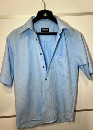 Мужская рубашка с коротким рукавом versace size m1 фото