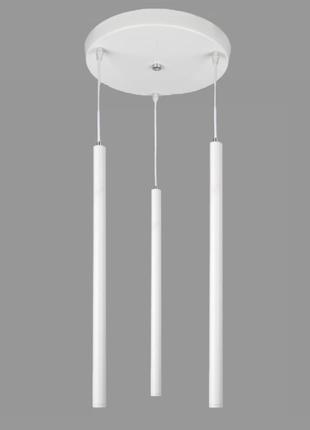 Белая люстра из подвесных 60см трубочек (902-0360-3 wh)