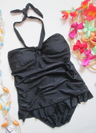 Суперовый слитный чёрный купальник с драпировкой next 🌺🌴🌺
