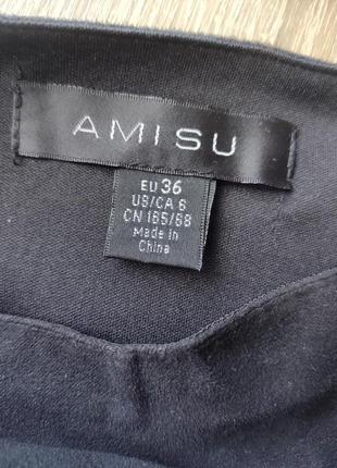 Чорна міні-спідниця жіноча шкіряна стильна модна замшева брендова екошкіра amisu5 фото